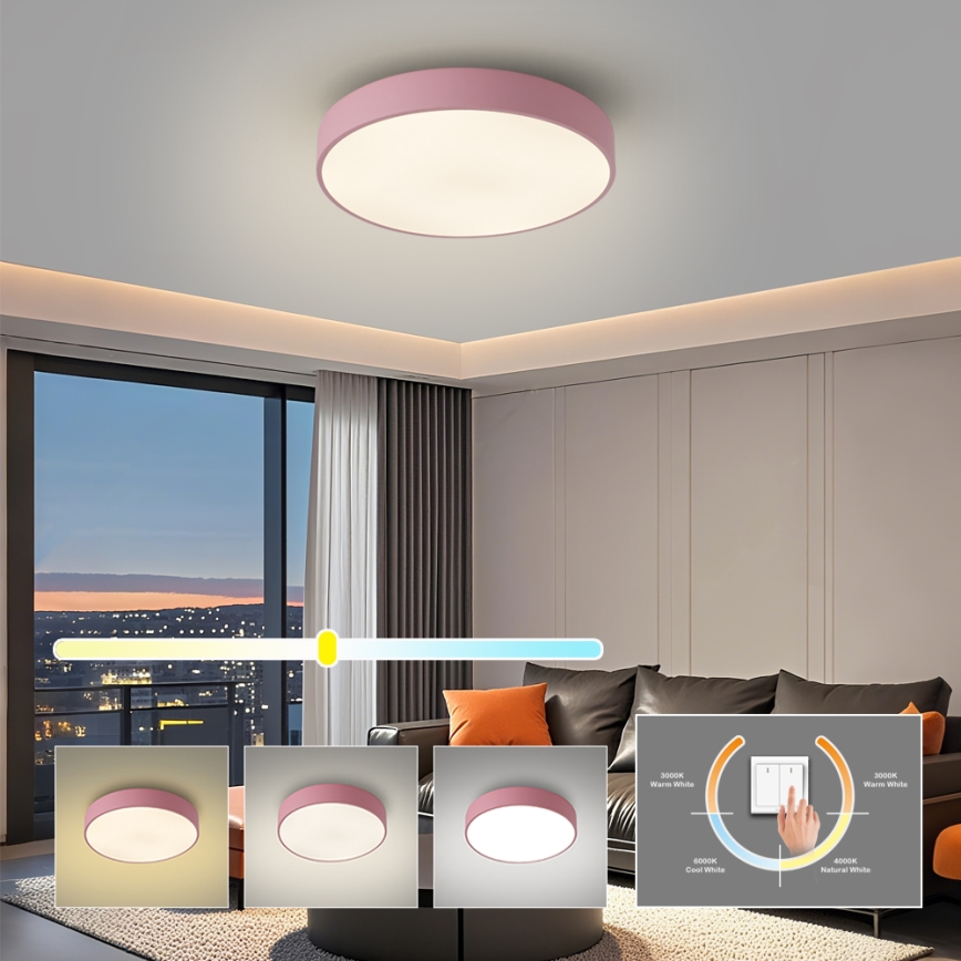 Brilagi - Φωτιστικό οροφής LED POOL LED/48W/230V 3000/4000/6000K Ø 40 cm ροζ