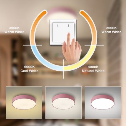 Brilagi - Φωτιστικό οροφής LED POOL LED/48W/230V 3000/4000/6000K Ø 40 cm ροζ