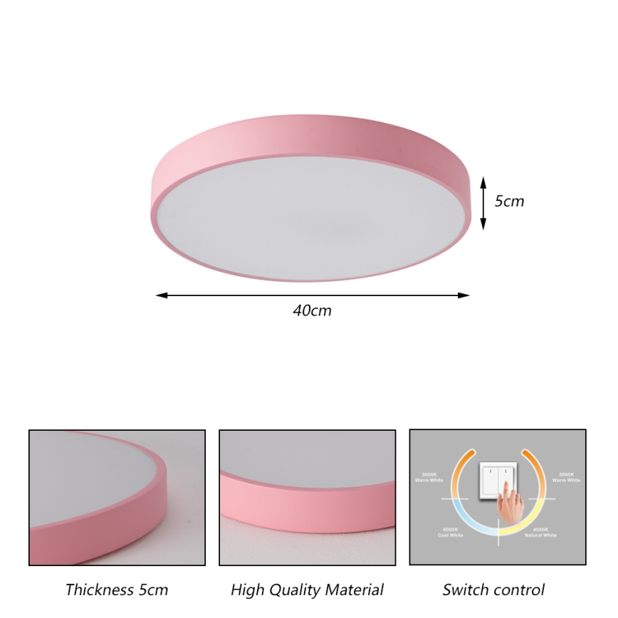 Brilagi - Φωτιστικό οροφής LED POOL LED/48W/230V 3000/4000/6000K Ø 40 cm ροζ