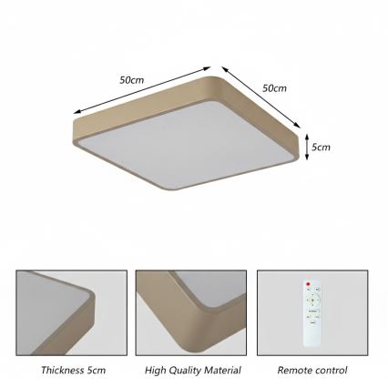 Brilagi - Φωτιστικό οροφής LED POOL LED/48W/230V 3000/4000/6000K 50x50 cm μπεζ