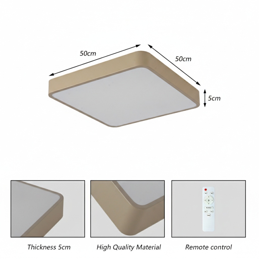 Brilagi - Φωτιστικό οροφής LED POOL LED/48W/230V 3000/4000/6000K 50x50 cm μπεζ