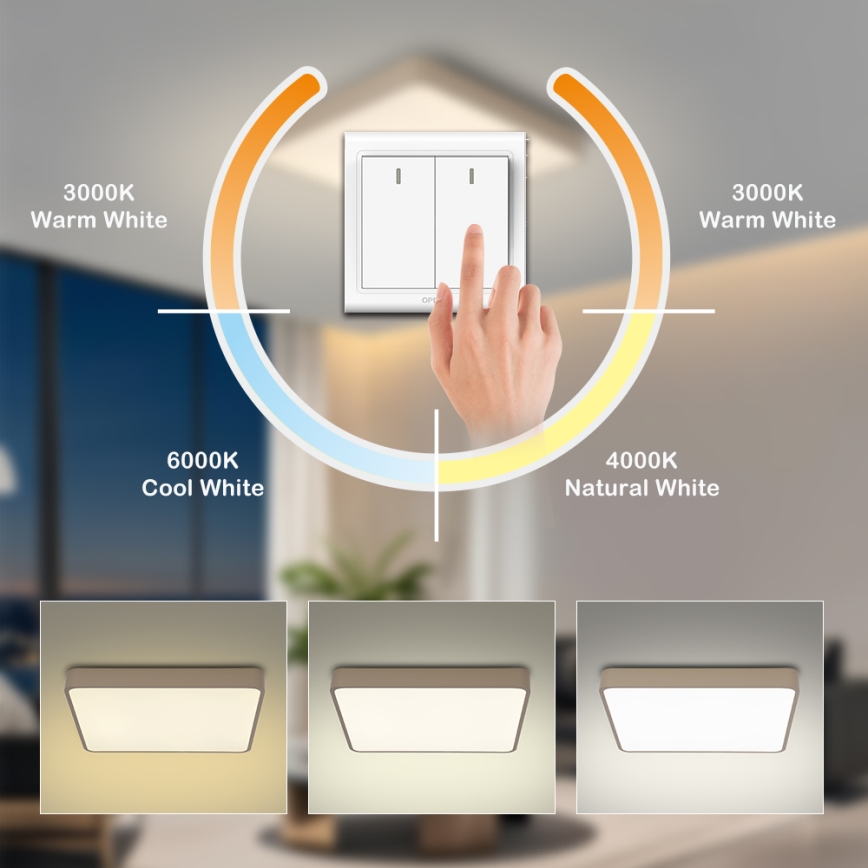 Brilagi - Φωτιστικό οροφής LED POOL LED/48W/230V 3000/4500/6000K 50x50 cm μπεζ