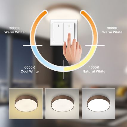 Brilagi - Φωτιστικό οροφής LED POOL LED/60W/230V 3000/4000/6000K διάμ. 50 cm καφέ