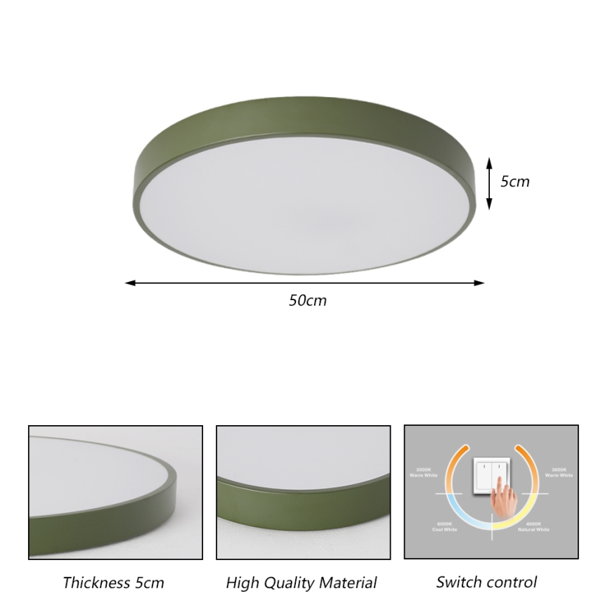 Brilagi - Φωτιστικό οροφής LED POOL LED/60W/230V 3000/4000/6000K Ø 50 εκ. πράσινο