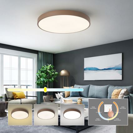 Brilagi - Φωτιστικό οροφής LED POOL 60W/230V 3000/4000/6000K διάμ. 60 cm καφέ