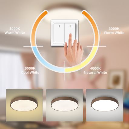 Brilagi - Φωτιστικό οροφής LED POOL 60W/230V 3000/4000/6000K διάμ. 60 cm καφέ