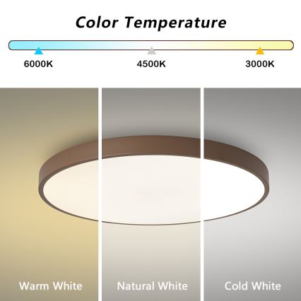 Brilagi - Φωτιστικό οροφής LED POOL 60W/230V 3000/4000/6000K διάμ. 60 cm καφέ