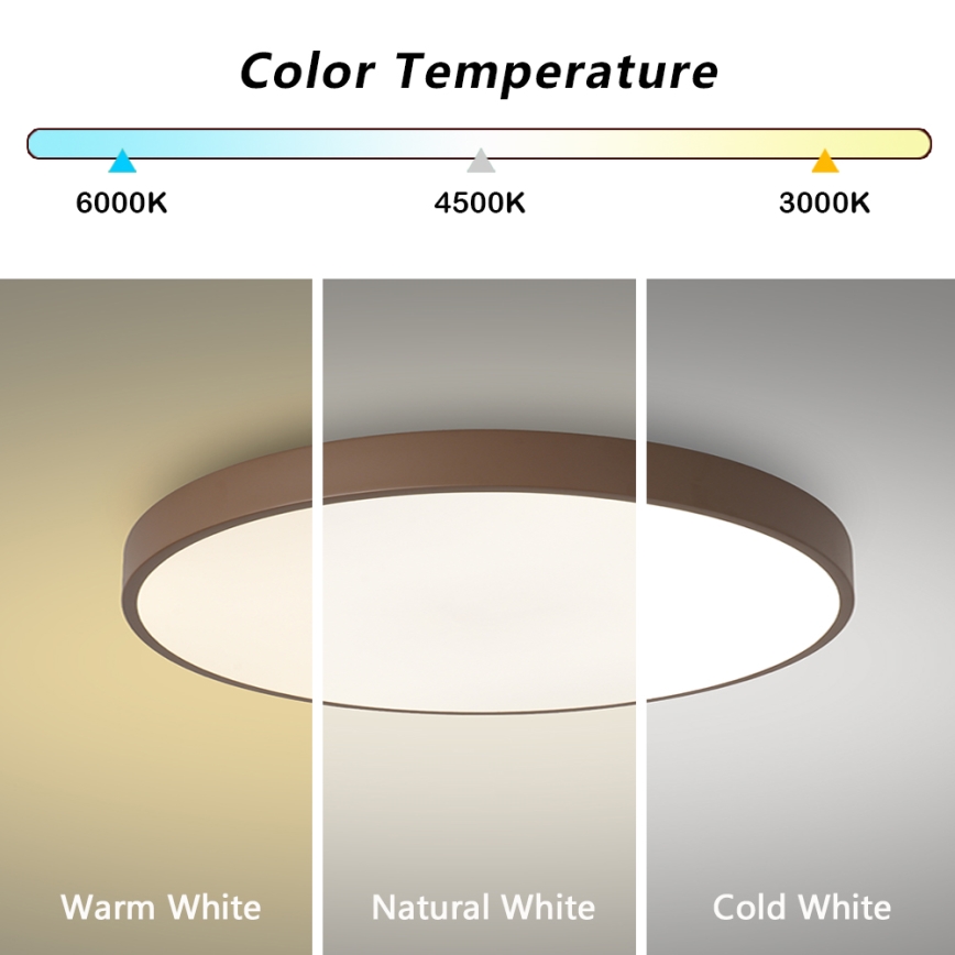 Brilagi - Φωτιστικό οροφής LED POOL 60W/230V 3000/4000/6000K διάμ. 60 cm καφέ