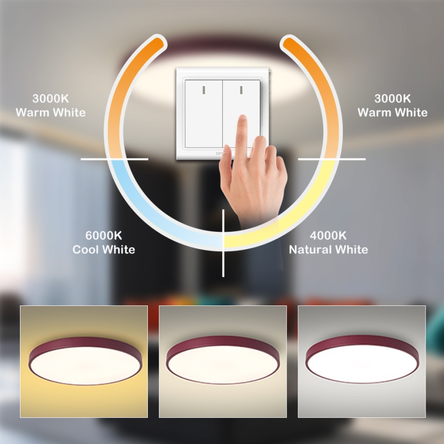 Brilagi - LED φωτιστικό οροφής POOL LED/60W/230V 3000/4000/6000K διάμ. 60 cm μπουργουντί