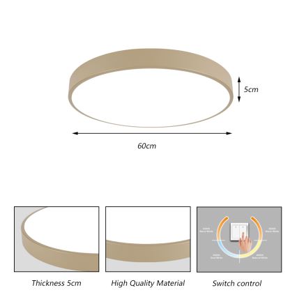 Brilagi - LED φωτιστικό οροφής POOL LED/60W/230V 3000/4000/6000K διάμ. 60 cm μπεζ