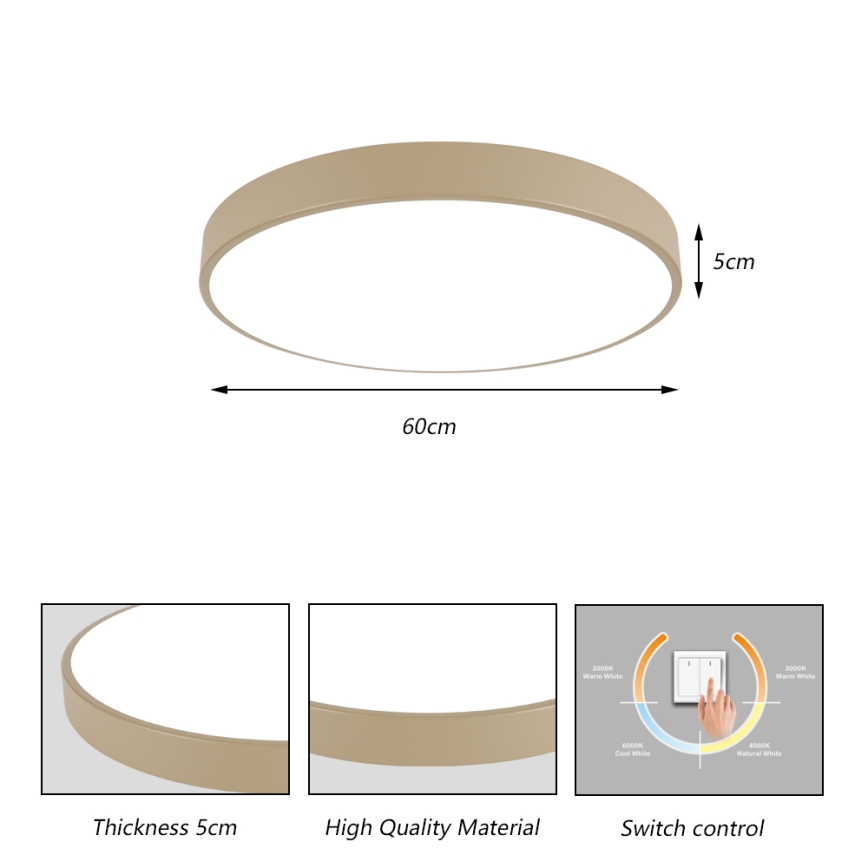 Brilagi - LED φωτιστικό οροφής POOL LED/60W/230V 3000/4000/6000K διάμ. 60 cm μπεζ