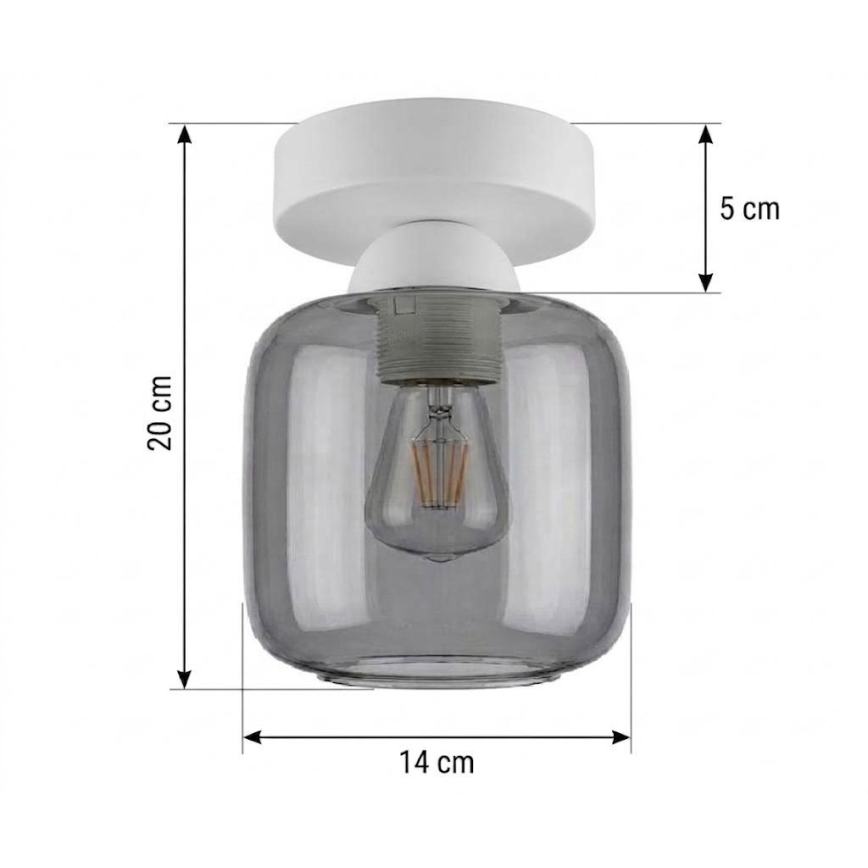 BRILAGI - LED φωτιστικό οροφής RETRO GLASS 1xE27/60W/230V Ø 14 cm λευκό/καπνιστό γκρι