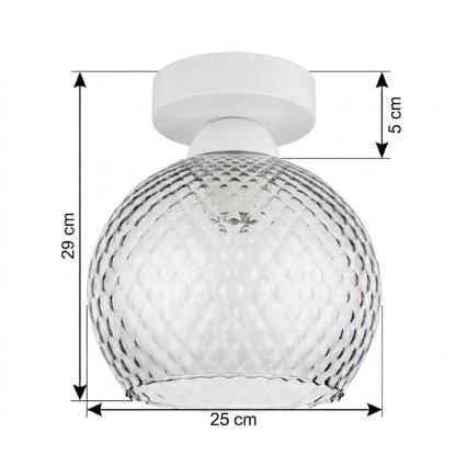 BRILAGI - LED φωτιστικό οροφής RETRO GLASS 1xE27/60W/230V Ø 25 cm λευκό/καπνιστό γκρι