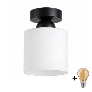 BRILAGI - Φωτιστικό οροφής LED RETRO GLASS 1xE27/60W/230V Ø 10 cm μαύρο/λευκό