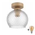 BRILAGI - Φωτιστικό οροφής LED RETRO GLASS 1xE27/60W/230V Ø 18 cm μπεζ/καπνιστό γκρι
