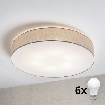 Brilagi - Φωτιστικό οροφής LED SIRIJA 6xE27/60W/230V διάμ. 80 cm μπεζ