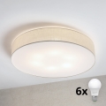 Brilagi - Φωτιστικό οροφής LED SIRIJA 6xE27/60W/230V, διάμετρος 80 εκ., σε κρεμ απόχρωση