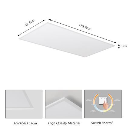 Brilagi - Φωτιστικό οροφής LED SLIMFRAME LED/80W/230V 120x60 cm 3000/4000/6000K λευκό