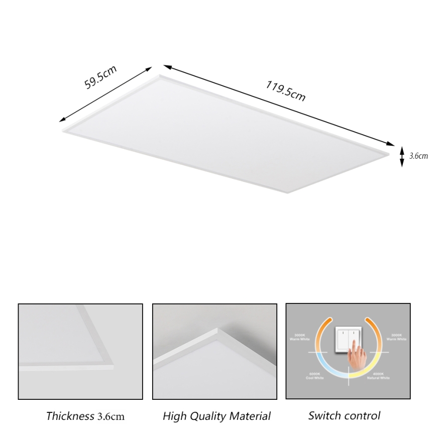Brilagi - Φωτιστικό οροφής LED SLIMFRAME LED/80W/230V 120x60 cm 3000/4000/6000K λευκό