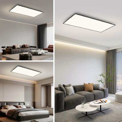 Brilagi - LED φωτιστικό οροφής SLIMFRAME LED/80W/230V 120x60 cm 3000/4000/6000K μαύρο
