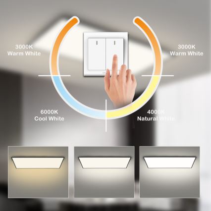 Brilagi - LED φωτιστικό οροφής SLIMFRAME LED/80W/230V 120x60 cm 3000/4000/6000K μαύρο