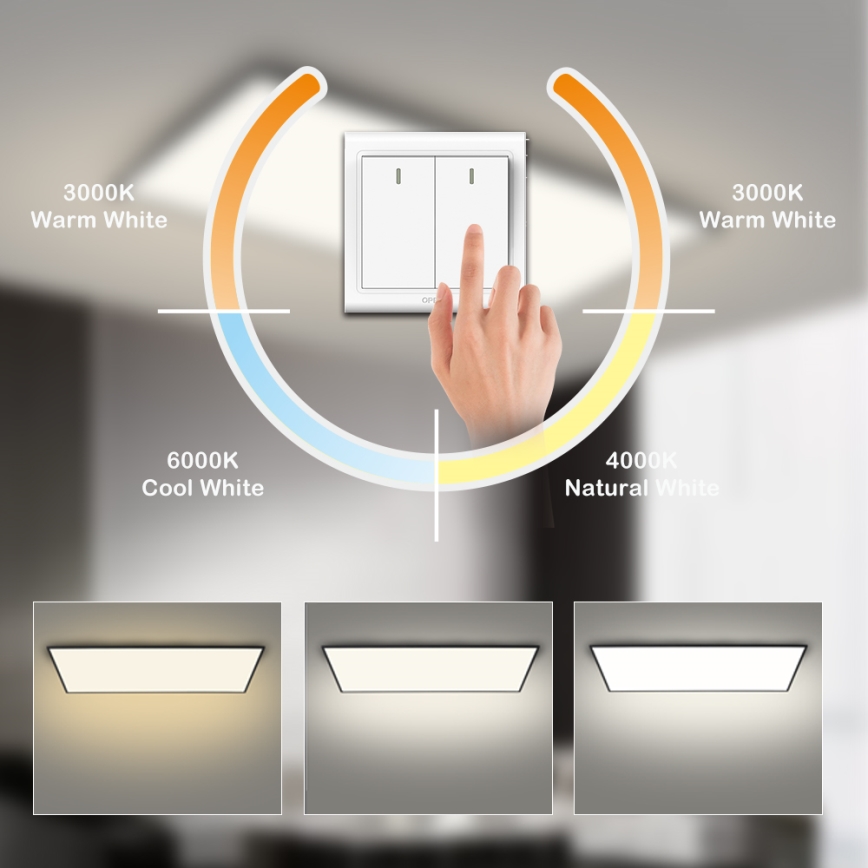 Brilagi - LED φωτιστικό οροφής SLIMFRAME LED/80W/230V 120x60 cm 3000/4000/6000K μαύρο
