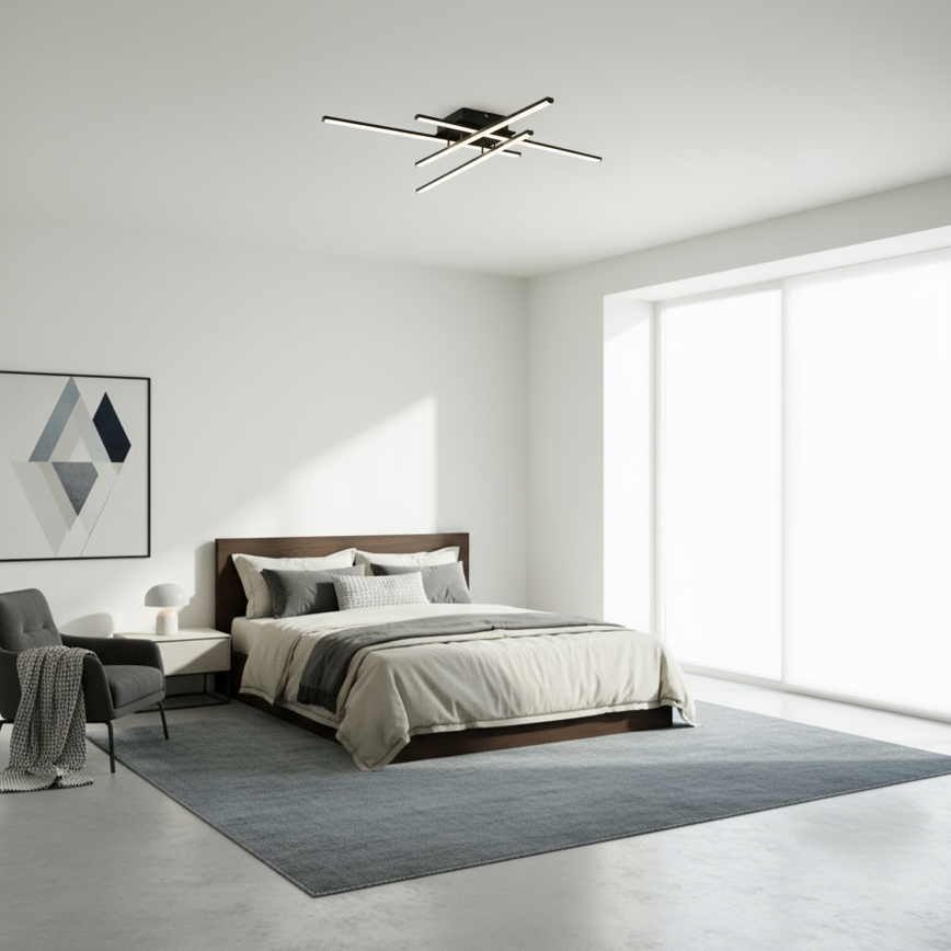 Brilagi - Φωτιστικό οροφής LED STRIPES LED/37W/230V 68x68 cm μαύρο