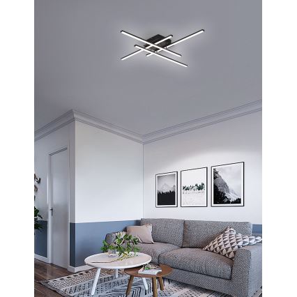 Brilagi - Φωτιστικό οροφής LED STRIPES LED/37W/230V 68x68 cm μαύρο