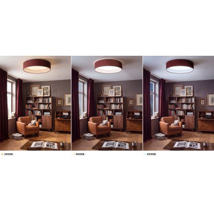 Brilagi - LED φωτιστικό οροφής VELVET VARI LED/24W/230V 3000/4000/6500K διάμ. 45 cm βυσσινί