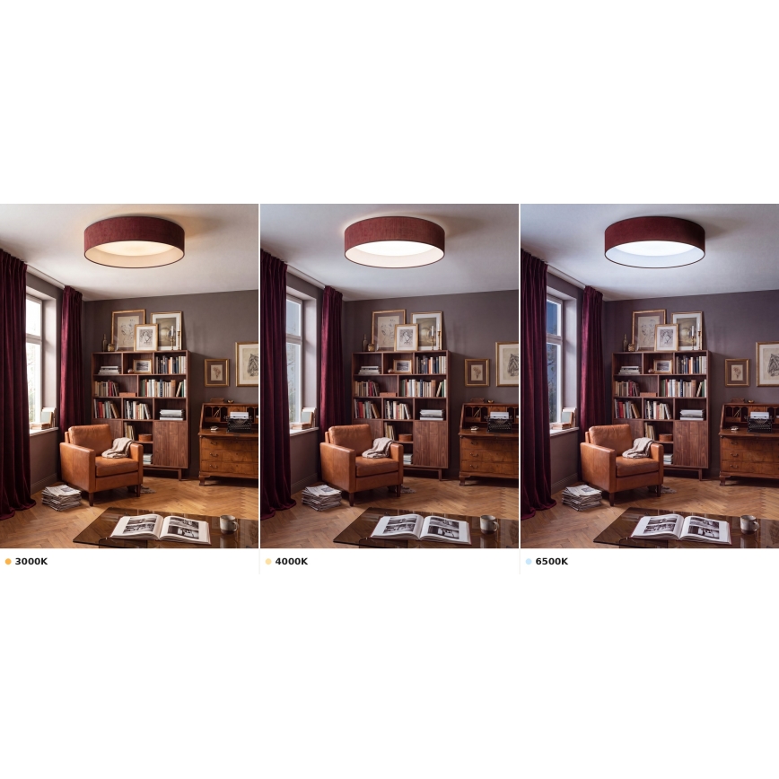 Brilagi - LED φωτιστικό οροφής VELVET VARI LED/24W/230V 3000/4000/6500K διάμ. 45 cm βυσσινί