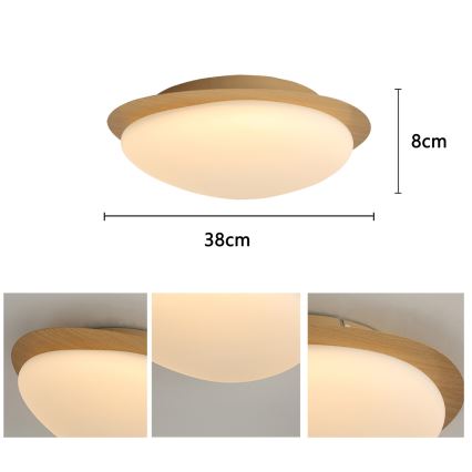 Brilagi - Φωτιστικό οροφής LED VISBY WOOD LED/18W/230V Ø 38 cm καφέ