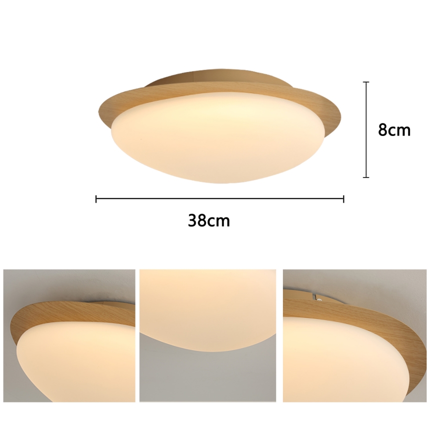 Brilagi - Φωτιστικό οροφής LED VISBY WOOD LED/18W/230V Ø 38 cm καφέ