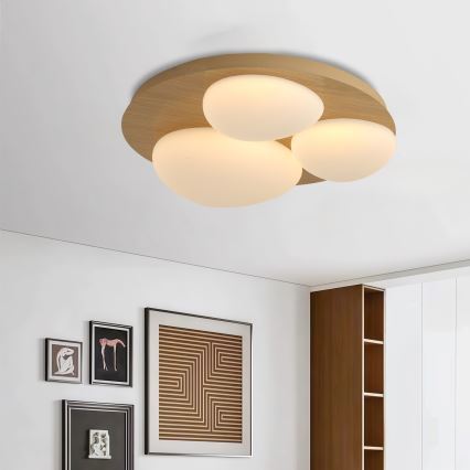 Brilagi - Φωτιστικό οροφής LED VISBY WOOD LED/36W/230V, διάμ. 50 cm, καφέ