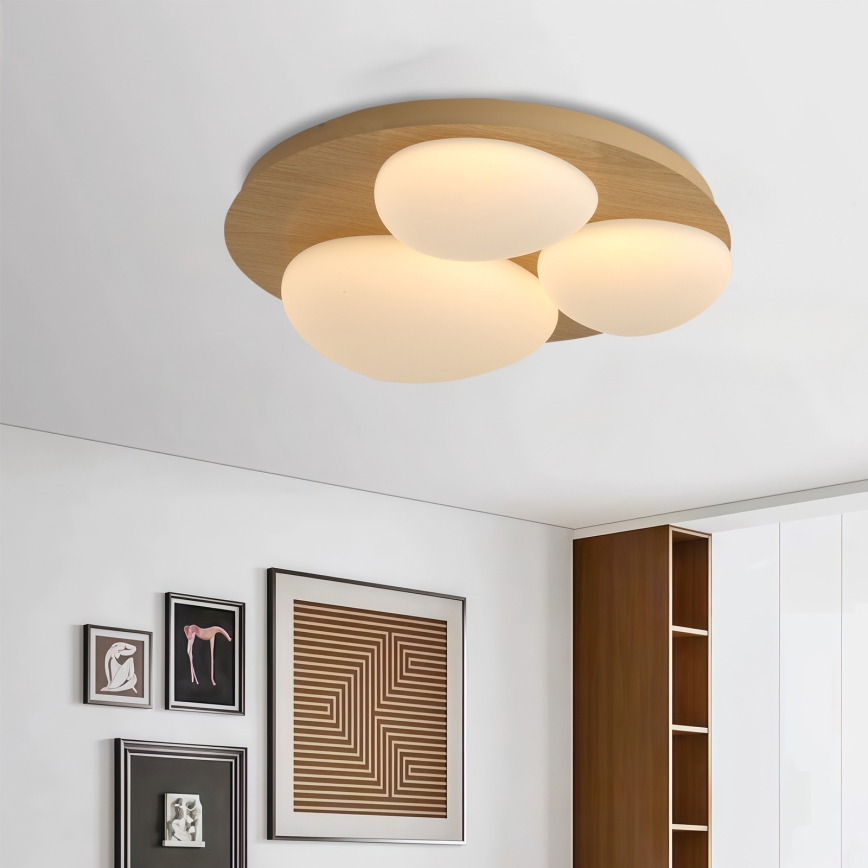 Brilagi - Φωτιστικό οροφής LED VISBY WOOD LED/36W/230V, διάμ. 50 cm, καφέ