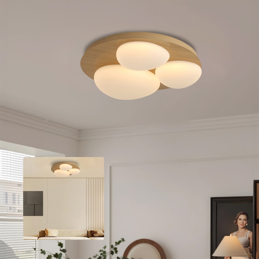Brilagi - Φωτιστικό οροφής LED VISBY WOOD LED/36W/230V, διάμ. 50 cm, καφέ