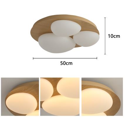 Brilagi - Φωτιστικό οροφής LED VISBY WOOD LED/36W/230V, διάμ. 50 cm, καφέ
