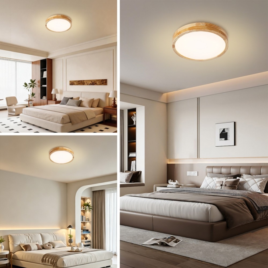 Brilagi - Φωτιστικό οροφής LED WOODLINE LED/24W/230V 3000/4000/6000K από δρυ, Ø 30 cm