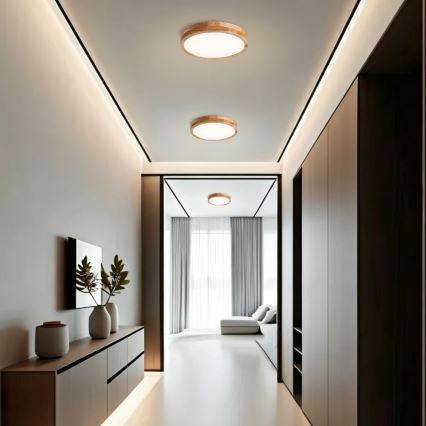 Brilagi - Φωτιστικό οροφής LED WOODLINE LED/24W/230V 3000/4000/6000K από δρυ, Ø 30 cm