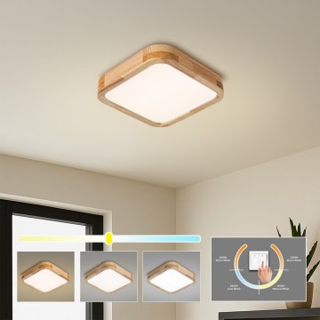 Brilagi - Φωτιστικό οροφής LED WOODLINE SQUARE LED/32W/230V 3000/4000/6000K σε απόχρωση δρυός 30x30 cm