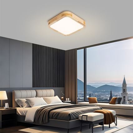 Brilagi - Φωτιστικό οροφής LED WOODLINE SQUARE LED/32W/230V 3000/4000/6000K σε απόχρωση δρυός 30x30 cm