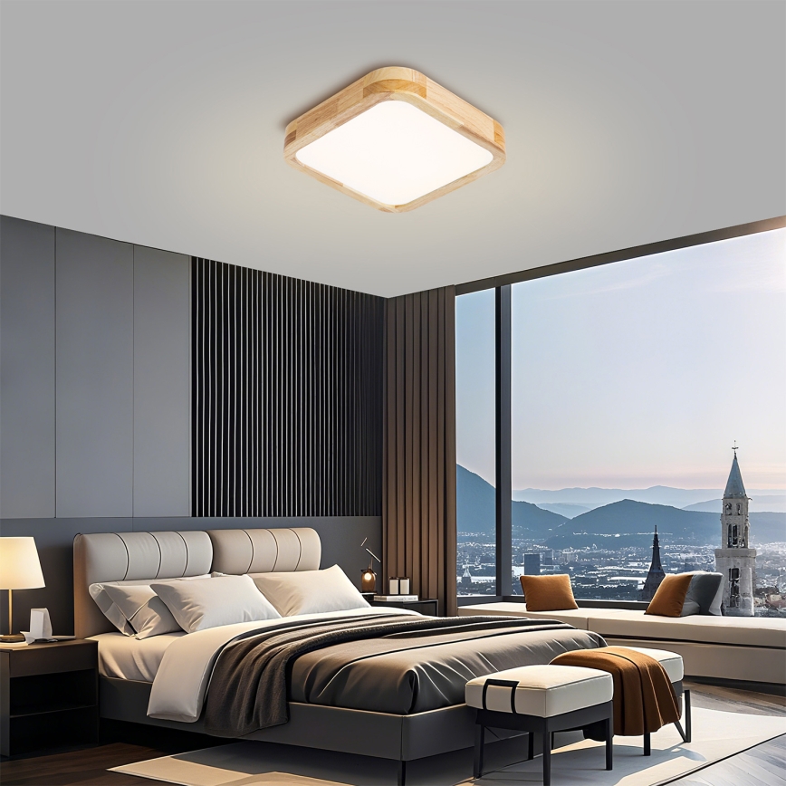 Brilagi - Φωτιστικό οροφής LED WOODLINE SQUARE LED/32W/230V 3000/4000/6000K σε απόχρωση δρυός 30x30 cm