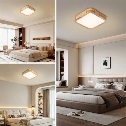 Brilagi - Φωτιστικό οροφής LED WOODLINE SQUARE LED/32W/230V 3000/4000/6000K σε απόχρωση δρυός 30x30 cm
