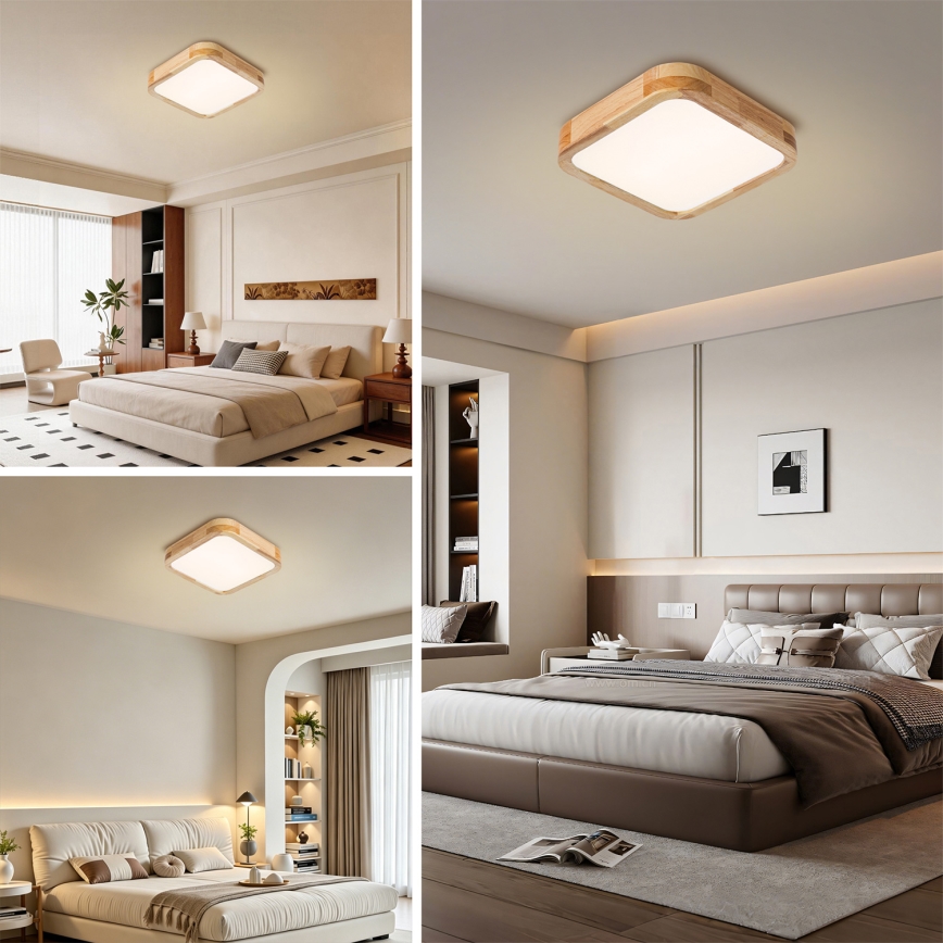Brilagi - Φωτιστικό οροφής LED WOODLINE SQUARE LED/32W/230V 3000/4000/6000K σε απόχρωση δρυός 30x30 cm