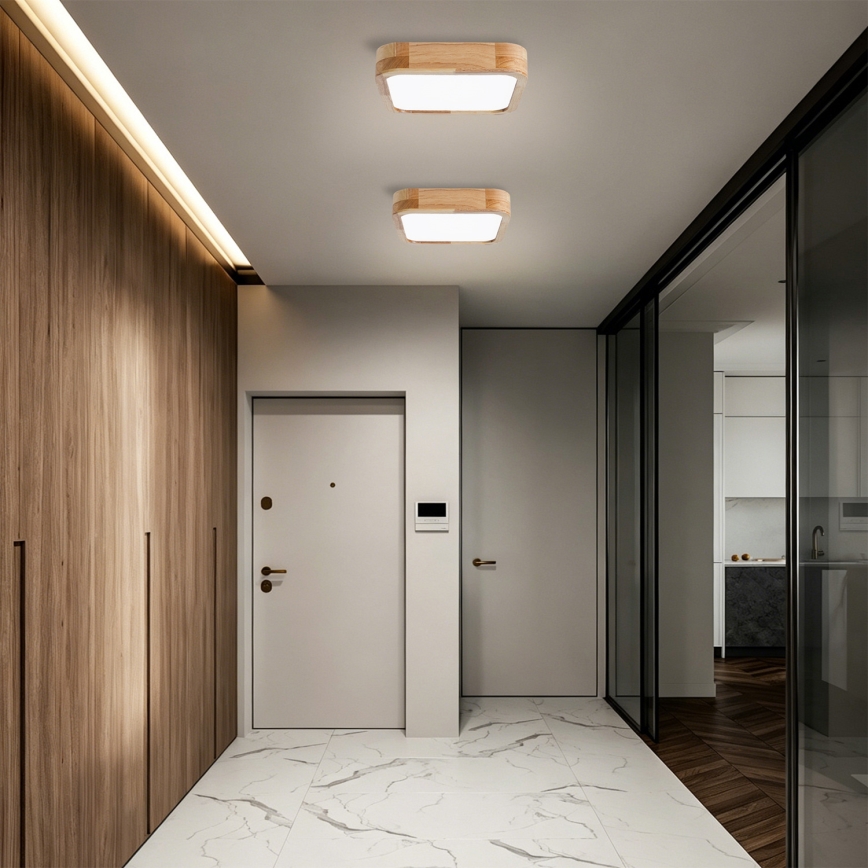 Brilagi - Φωτιστικό οροφής LED WOODLINE SQUARE LED/32W/230V 3000/4000/6000K σε απόχρωση δρυός 30x30 cm