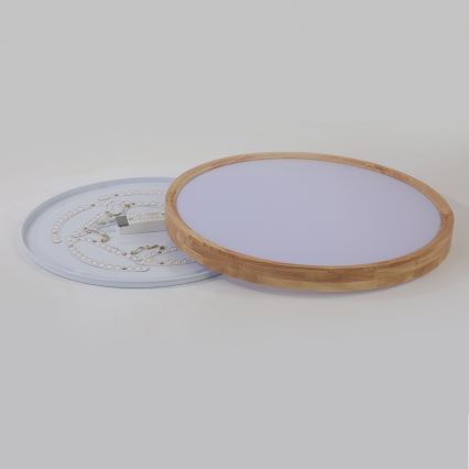 Brilagi - Φωτιστικό οροφής LED WOODROUND LED/40W/230V 3000/4000/6000K διάμ. 60 cm ξύλινο CRI 90