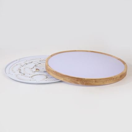 Brilagi - Φωτιστικό οροφής WOODROUND LED/70W/230V 3000/4000/6000K Ø 80 cm ξύλο CRI 90