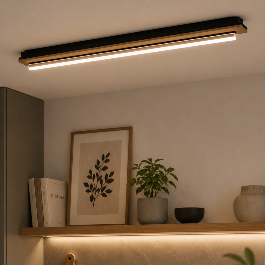 Brilagi - Φωτιστικό οροφής LED WOODY FLAT LED/25W/230V 118 cm δρυς/μαύρο
