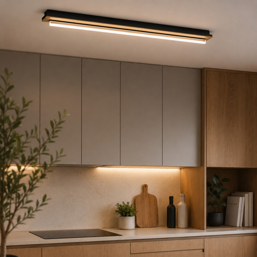 Brilagi - Φωτιστικό οροφής LED WOODY FLAT LED/25W/230V 118 cm δρυς/μαύρο