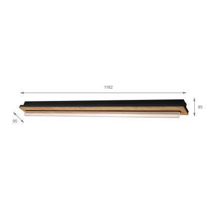 Brilagi - Φωτιστικό οροφής LED WOODY FLAT LED/25W/230V 118 cm δρυς/μαύρο