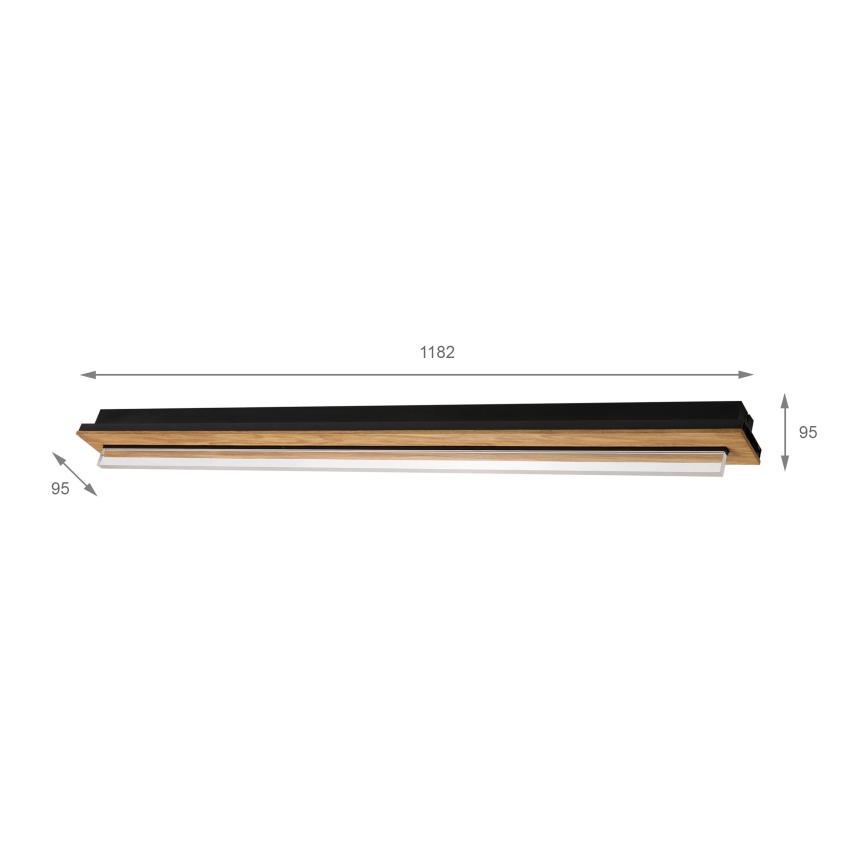Brilagi - Φωτιστικό οροφής LED WOODY FLAT LED/25W/230V 118 cm δρυς/μαύρο